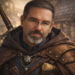Portrait of a software developer in thoughtful focus, dressed in fantasy-inspired attire, symbolizing the process of debugging a tricky layout issue.